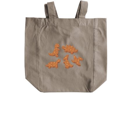 Sad Beige Dino Nugget Bag, a Pumice Recycled Cotton Tote Bag (back-view)