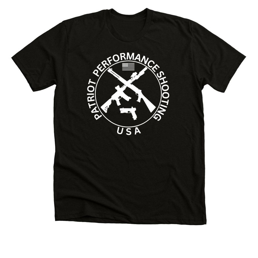 Patriot Performance Shooting Logo, a Solid Black Blend Premium Unisex Tee