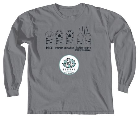 Razor Tipped Murder Mittens, a Granite Comfort Colors Long Sleeve Tee