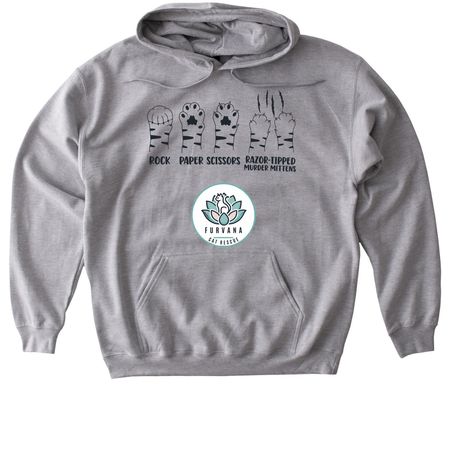 Razor Tipped Murder Mittens, a Sport Grey Gildan Softstyle Pullover Hoodie