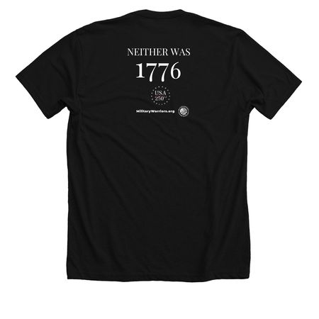 Freedom Isn't Free. Neither was 1776. USA 250, a Solid Black Blend Premium Unisex Tee (back-view)