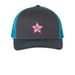 Palos Starlets other hats, a Charcoal/ Neon Blue Printed Snapback Trucker Cap