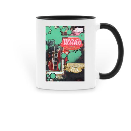 Custom Bus Mug, a Black Two-Tone Ceramic Mug