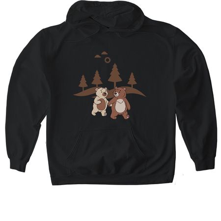 Two Bears, a Black Gildan Softstyle Pullover Hoodie
