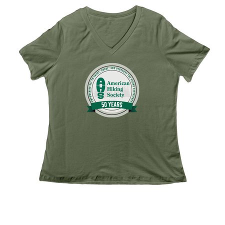 Celebrate 50 Years with AHS!, a Military Green Women's Relaxed V-Neck Tee