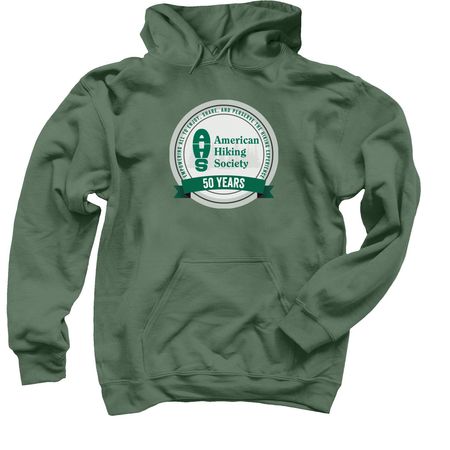 Celebrate 50 Years with AHS!, a Military Green Pullover Hoodie
