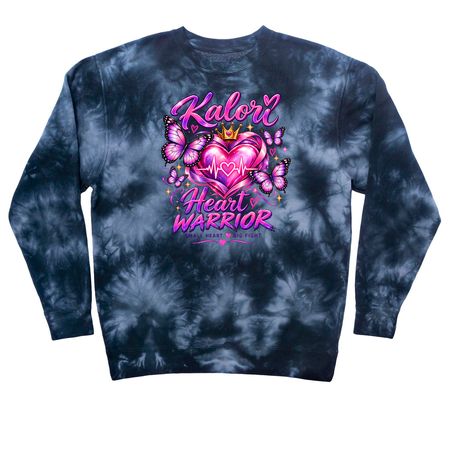 Heart warrior, a Black Tie Dye Crewneck Sweatshirt