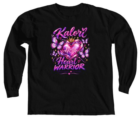 Heart warrior, a Black Comfort Colors Long Sleeve Tee