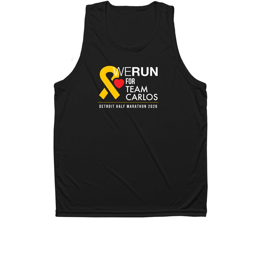 Detroit Half-Marathon, a Black Unisex Performance Tank
