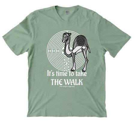 It's Time to Take The Walk, a Lichen Green Allmade Organic Cotton Mineral Dye Tee