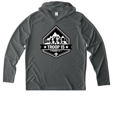 Class B shirts, a Dark Smoke Grey UV Performance Long Sleeve Hoodie