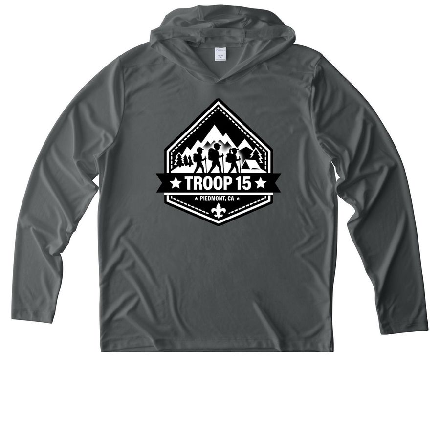 Class B shirts, a Dark Smoke Grey UV Performance Long Sleeve Hoodie