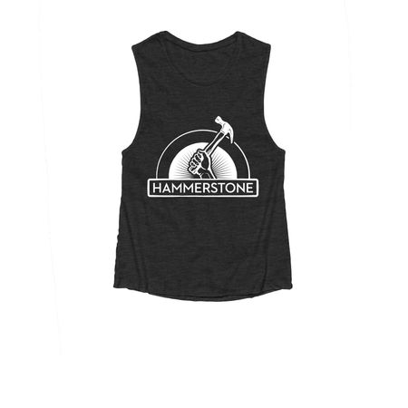 White Logo - Tank Tops, a Dark Grey Heather Women's Muscle Tank
