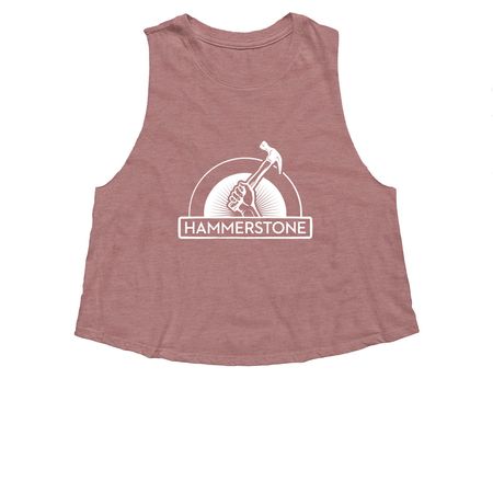 White Logo - Tank Tops, a Heather Mauve Women's Cropped Racerback Tank
