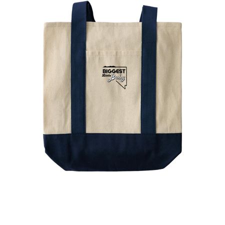 Biggest Little Baby Spring 2026, a Natural/Navy Two-Tone Grocery Tote Bag