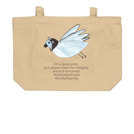 Bird Safe Schools, a Oyster Large Organic Cotton Tote Bag