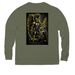 The Devils Tremble, a Olive You Green Allmade Eco Triblend Long Sleeve Tee (back-view)