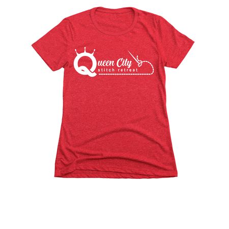 The OG Needle Logo, a Red Women's Slim Fit Tee