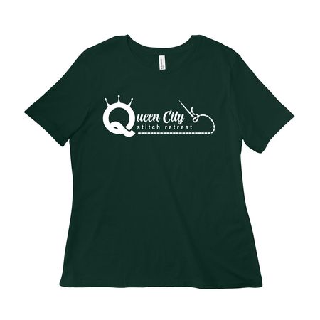The OG Needle Logo, a Forest Women?s Relaxed Cotton Tee