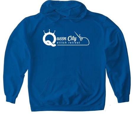 The OG Needle Logo, a Royal Gildan Softstyle Pullover Hoodie