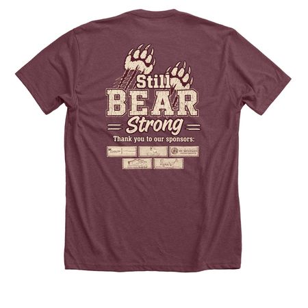 Still Bear Strong, a Heather Maroon Premium Unisex Tee (back-view)