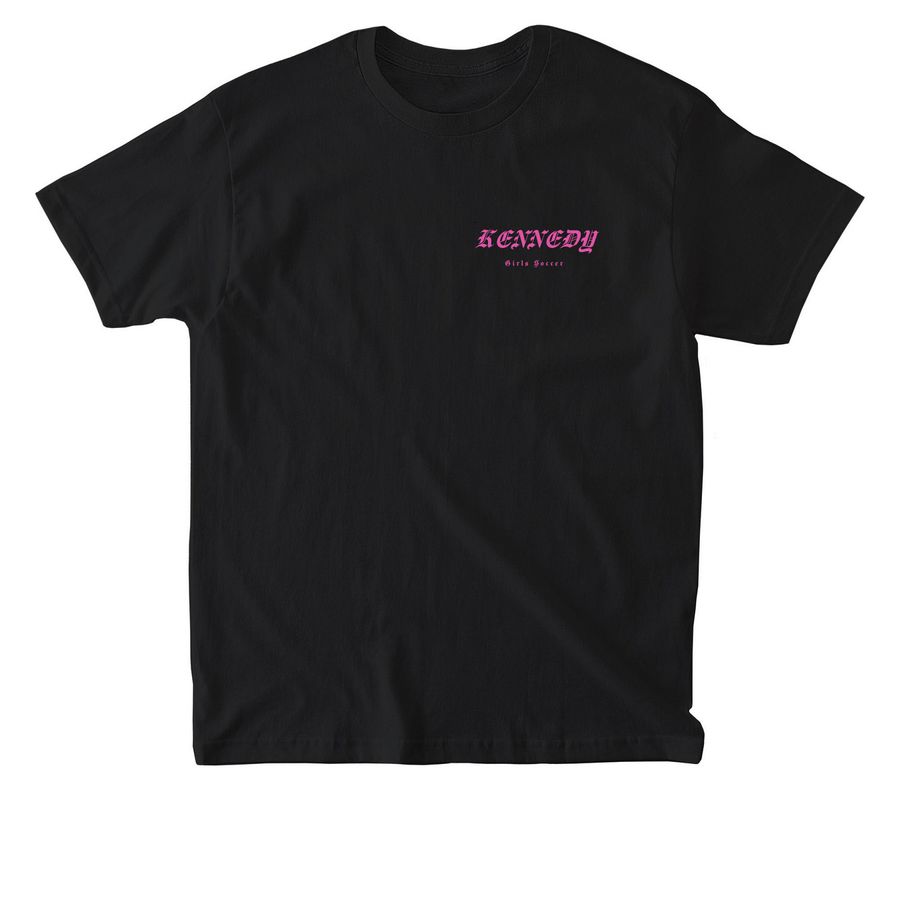 KENNEDY ROCKER - PINK INK, a Black American Apparel Heavyweight Cotton Tee