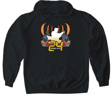 24Podcast.Com Effort V.1, a Black Gildan Softstyle Pullover Hoodie