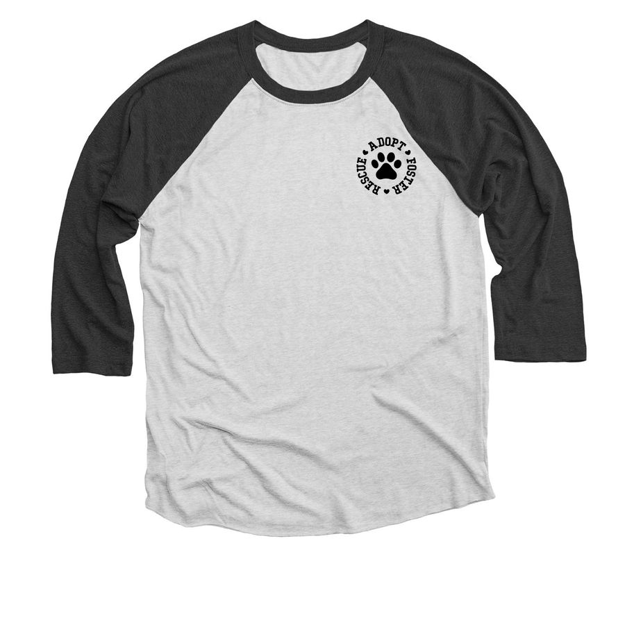 SBACC 3/4 Sleeve Baseball Tee, a Black and Heather White 3/4 Sleeve Baseball Tee