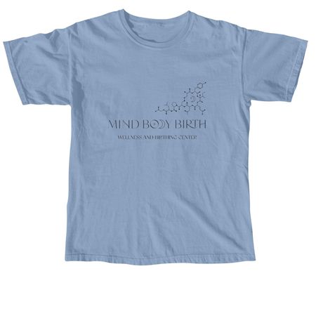 Mind Body Birth, a Washed Denim Comfort Colors Youth Tee
