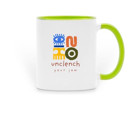 Unclench Your Jaw Mug, a Green Two-Tone Ceramic Mug