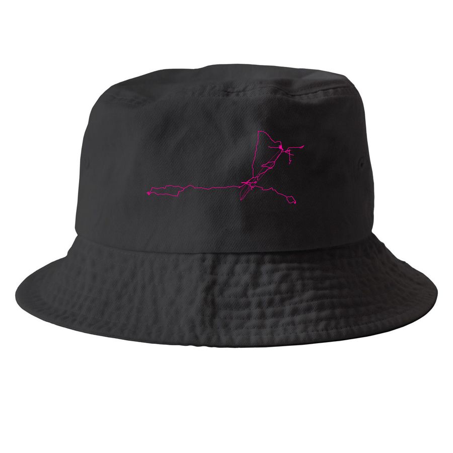 ROUTE 5017 | Cover Your Button, a Black Printed Bucket Hat