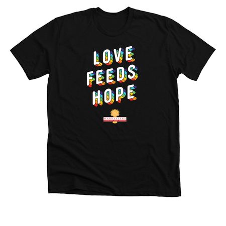 Pride Month: Love Feeds Hope, a Solid Black Blend Premium Unisex Tee