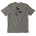 Yellow-billed Cuckoo, a Driftwood Grey Allmade Organic Cotton Mineral Dye Tee (back-view)