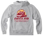 Degler Ag Hauling Merch, a Athletic Heather Premium Heavyweight Pullover Hoodie (back-view)