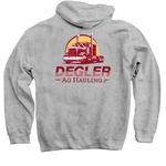 Degler Ag Hauling Merch, a Sport Grey Pullover Hoodie (back-view)