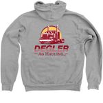 Degler Ag Hauling Merch, a Athletic Heather Zip Up Hoodie (back-view)