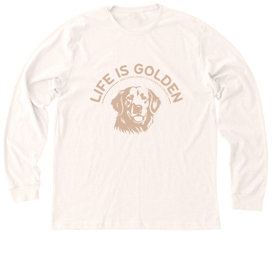 Life Is Golden (Gold), a Heather Natural Premium Long Sleeve Tee