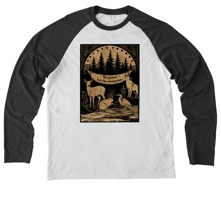 No System But The Ecosystem, a Space Black/ Bright White Allmade Eco Triblend Colorblock Raglan Long Sleeve Tee