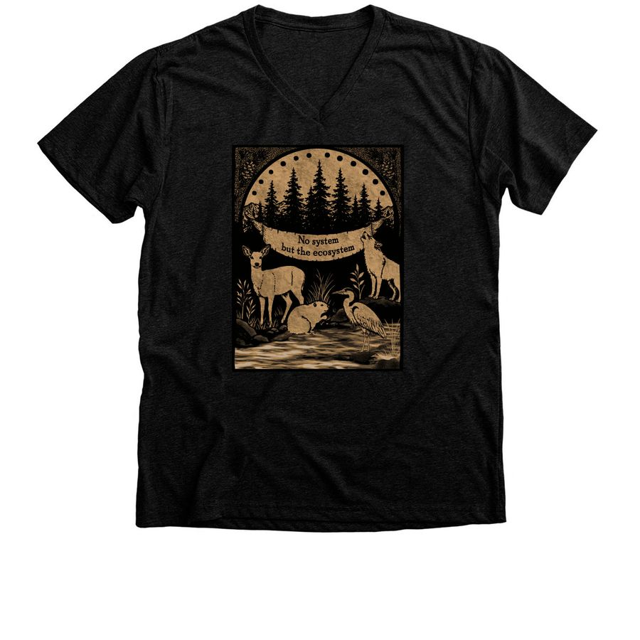No System But The Ecosystem, a Black Heather Premium V-Neck Tee