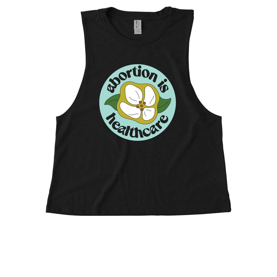 Abortion is Healthcare, a Deep Black Allmade Eco Triblend Women?s Muscle Tank
