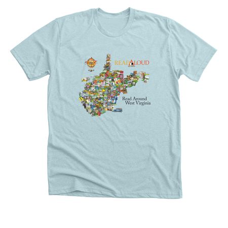 Read Around West Virginia, a Heather Ice Blue Premium Unisex Tee