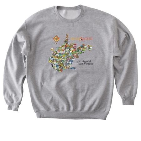 Read Around West Virginia, a Sport Grey Softstyle Crewneck Sweatshirt