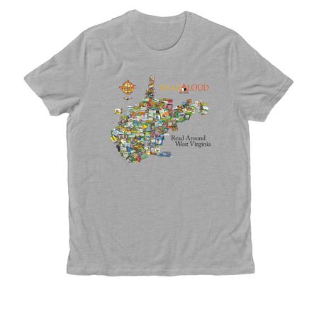 Read Around West Virginia, a Granite Grey Heather Allmade Organic Cotton Unisex Tee