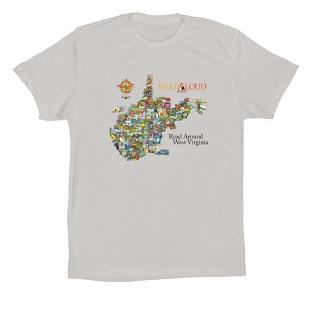 Read Around West Virginia, a Solid Athletic Grey Premium Cotton Tee
