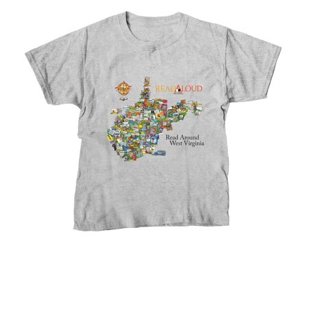Read Around West Virginia, a Sport Grey Youth Unisex Tee
