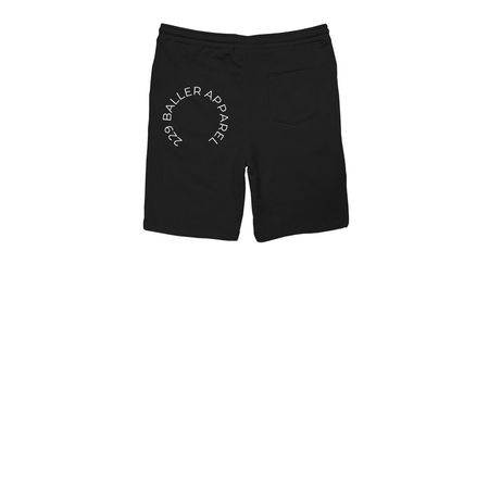 229 Baller Apparel shorts&nbsp;, a Black Midweight Fleece Shorts (back-view)