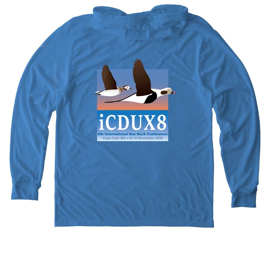 iCDUX8: Tees & Long-sleeves (light), a Azure Blue Allmade Eco Triblend Hoodie Tee (back-view)