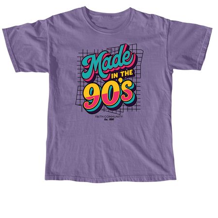 Made In The 90's, a Grape Comfort Colors Unisex Tee