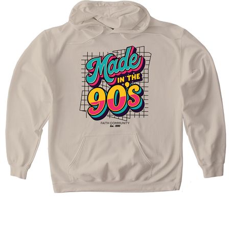 Made In The 90's, a Sand Gildan Softstyle Pullover Hoodie