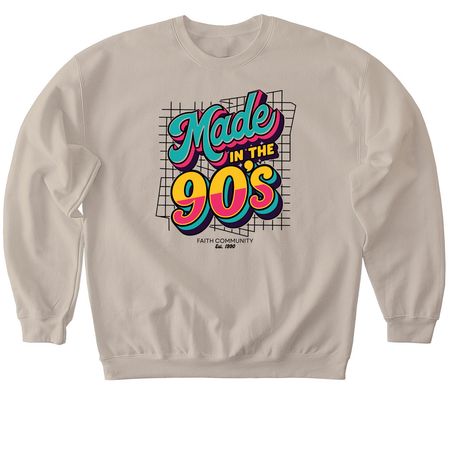 Made In The 90's, a Sand Softstyle Crewneck Sweatshirt